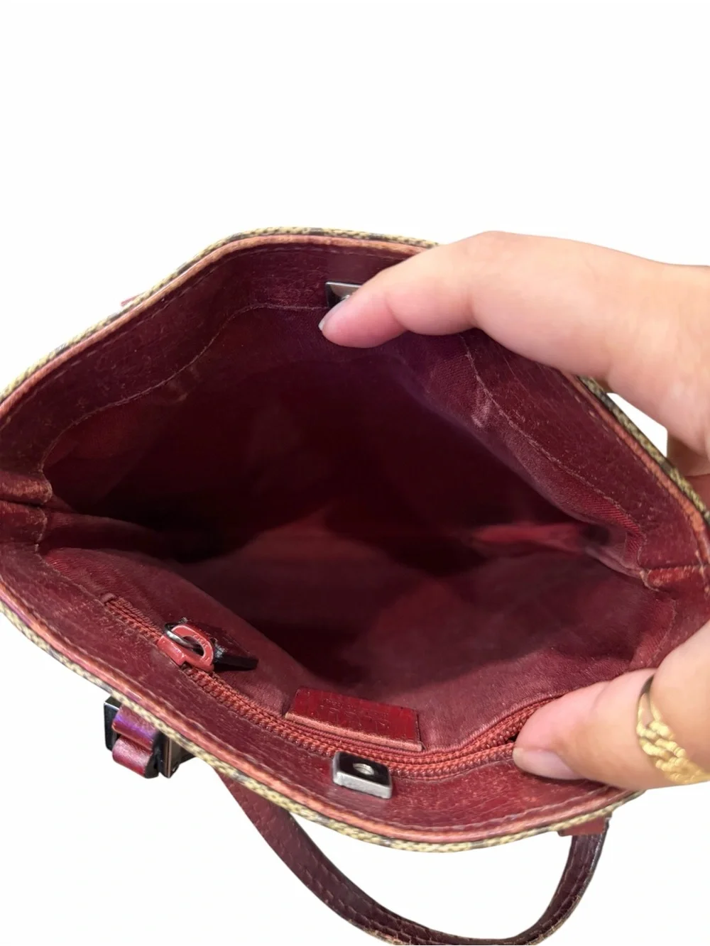 GUCCI GG Supreme Hand Bag PVC Beige